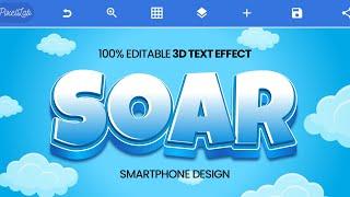 Learn how to recreate this 3D Text Effect on your SMARTPHONE (Pixellab) from SCRATCH || TES