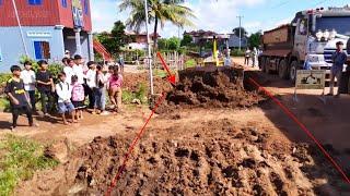 Bulldozer and Dump Truck Team Up to Rebuild Road | Community Watches Amazing Transformation!