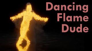 Dancing FLAME DUDE in Blender