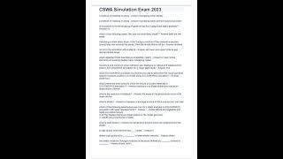 CSWA Simulation Exam 2023