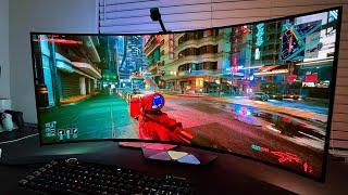 Cyberpunk 2077 is SUCH a BEAUTIFUL Game on a 45" LG UltraWide OLED | BEST Gaming Monitor with HDR