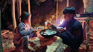 Homeless boy and girl harvest lush vegetable garden to sell, cook warm winter meals #HomelessBoyVN