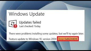 Fix Windows Update Error Code 0x80244018