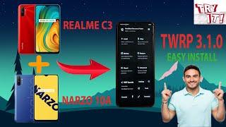 Install Twrp in Realme C3 And Realme Narzo 10A From Mobile WITHOUT PC