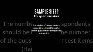 Sample size for questionnaires #statistics