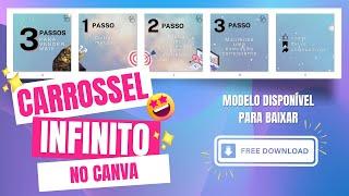 Como Fazer post Carrossel Infinito para Instagram no Canva - TUTORIAL COMPLETO 2023 [Modelo Grátis]