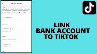 How to link bank account to tiktok