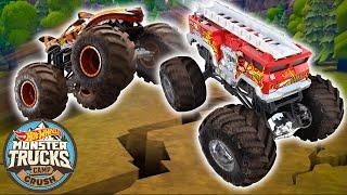 Hot Wheels Monster Trucks Get Rattled with a Big Earthquake!  + More Monster Trucks Adventures!
