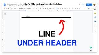 How To Add a Line Under Header In Google Docs