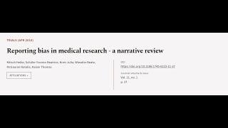 Reporting bias in medical research - a narrative review | RTCL.TV