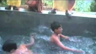 Vedic pandits in Himalaya taking bath - Anamay Ashram