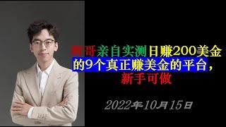 辉哥亲自实测日赚200美金的9个真正赚美金的平台，新手可做#网赚2022 #网赚之家 #网赚博客 #网赚教程 #网赚论坛 #网赚项目 #makemoney #makemoneyonlinenow