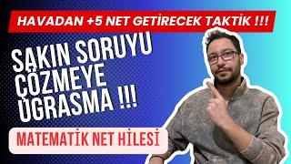 YAPAMADIĞIN MATEMATİK SORUSUNU NETE ÇEVİREN EFSANE TAKTİK !!!