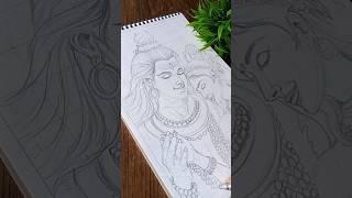 shiv sakti outline drawing  #shorts #art #ankurita_art_studio