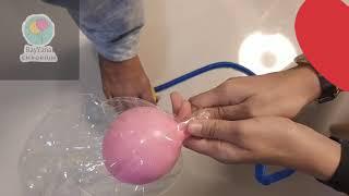 How to use foot pump to blow bobo balloon | Tutorial to pump other balloon inside transparent ballon