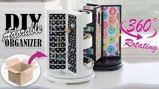 DIY ROTATING JEWELLERY ORGANIZER ADORABLE IDEA // Cute Organizer Tutorial