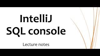 SQL Console in IntelliJ