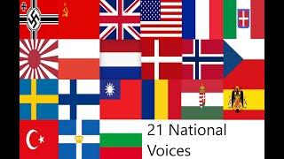 Hearts of Iron IV All National Voice Sounds With WW2 Footages of Nations