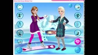 NEW Disney. Мультфильм для девочек. Elsa And Anna Winter Fun