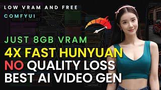 FAST HUNYUAN  - 4x Faster Video Generation Using ComfyUI locally (Low VRAM) | Best Free AI For Vid