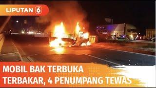 Mobil Bak Terbuka Kebakaran di Ruas Pantura Pamanukan Subang, 4 Orang Tewas | Liputan 6