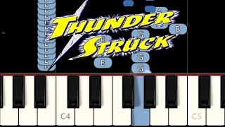 ACDC - Thunderstruck (EASY Piano Tutorial) [Synthesia]
