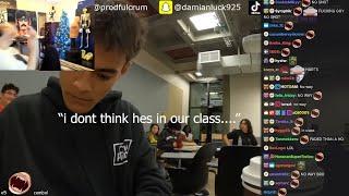 xQc insanely laugh so hard after damianluck925 hop in to wrong class..