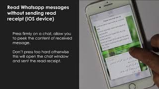 Read Whatsapp messages without sending read receipt (blue ticks) - iPhone