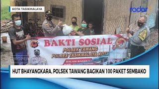 HUT BHAYANGKARA, POLSEK TAWANG BAGIKAN 100 PAKET SEMBAKO