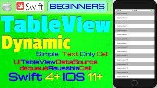 IOS 11+, Swift 4+, Beginners, Tutorial : How To Create Dynamic TableView Cells  ( with Text only)