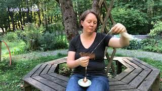 Spinning cotton on a Tahkli spindle