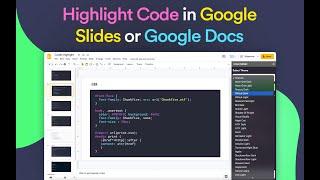 Highlight Code in Google Slides or Google Docs