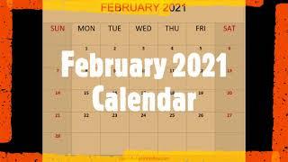 February  2021 Calendar Template by Calendar-printables.com