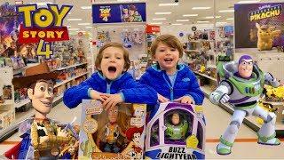 Disney Toy Story 4 Toy Hunt with Fun New Toys For Kids and the Dinosaur Patrol