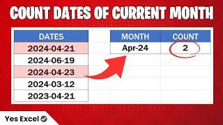 Count Dates in Current Month in Excel