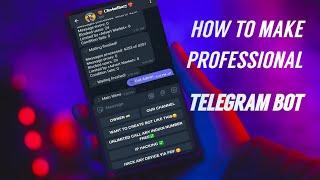 HOW TO MAKE PROFESSIONAL TELEGRAM BOT USING MENU BUILDER