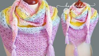 Crochet Fantail Shell Stitch Triangle Shawl / Scarf