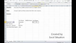 Excel extract first middle and last name