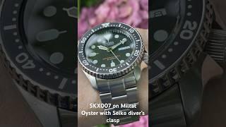 Seiko SKX007 on Miltat oyster with Seiko MM300 diver’s extension #vintageseikonl #seikowatch #seiko