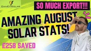 AMAZING AUGUST Solar Stats! SO MUCH EXPORT!