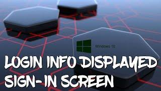 Display Previous Login Information on Windows 10 Sign In Screen