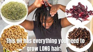 Homemade herbal hair oil for Faster hair growth #naturalhairgrowth #diyhairgrowthoil