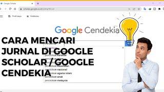 Cara mencari jurnal di google scholar  google cendekia