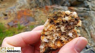 Quartz Crystals & Oxidized Gabbro In A Massive Quarry!