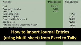 How to Import Journal Entries using Multi sheet from Excel to Tally
