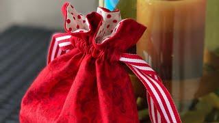 Lined Drawstring Boxed Bottom Gift Bag