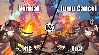 Hu Tao Jump Cancel vs Normal Combos | Genshin Impact
