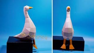 How to make Goose Sit Paper Craft - Low Poly PaperCraft Goose | Step by Step Video