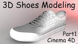 3D Shoes VANS MODELING | Detailed | Cinema 4D | Part 1 | Modeling Sole