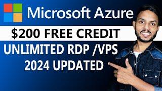How to Create Microsoft Azure Free trial Account $200 Free Credit | Free Window RDP | Azure 2024